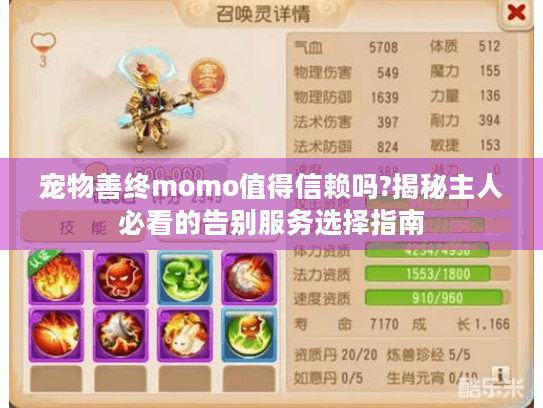 宠物善终momo值得信赖吗?揭秘主人必看的告别服务选择指南