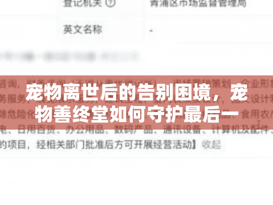 宠物离世后的告别困境，宠物善终堂如何守护最后一程的爱？