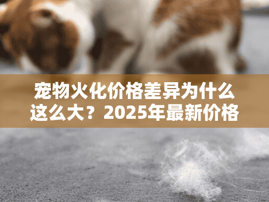 宠物火化价格差异为什么这么大？2025年最新价格透明指南