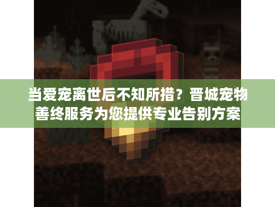 当爱宠离世后不知所措？晋城宠物善终服务为您提供专业告别方案