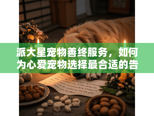 派大星宠物善终服务，如何为心爱宠物选择最合适的告别方式？